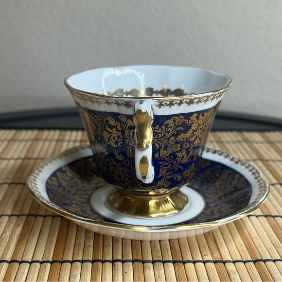 VTG Royal Albert Bone China Tea Cup & Saucer Buckingham Series Blue Gold READ - Picture 2 of 16